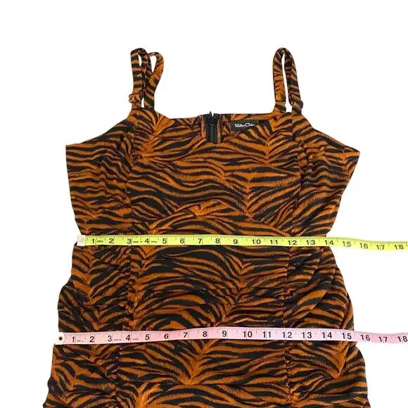 Torrid Studio Knit Shirred Bodycon Dress Brown Tiger Print 14 16 1X NWT Clubwear - Picture 13 of 16